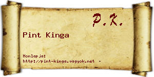 Pint Kinga névjegykártya